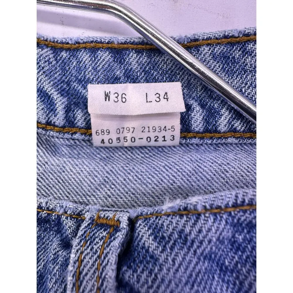 Vint Levi’s 550 Rare Orange Tab Light Blue Jeans Size 36/34
